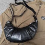 Black SIENNA’S RICH HORN-LIKE CRESCENT BAG